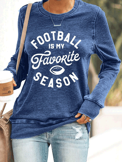 T-Shirts Letter Print Round Neck Pullover Long Sleeve T-Shirt for Women