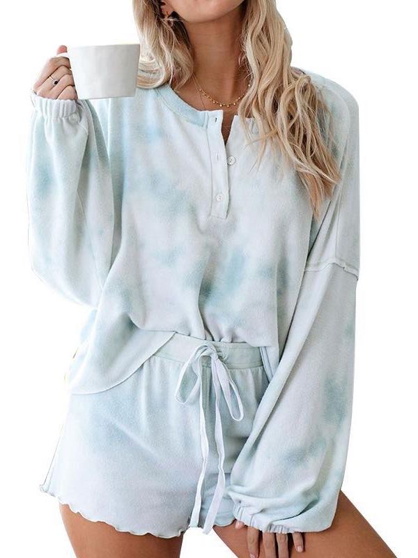 Women's Tie-dye Printed Long Sleeved Home Suit - LuckyFash™