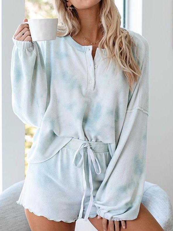 Women's Tie-dye Printed Long Sleeved Home Suit - LuckyFash™