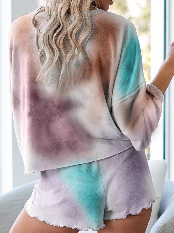 Women's Tie-dye Printed Long Sleeved Home Suit - LuckyFash™