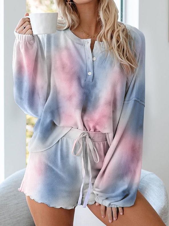 Women's Tie-dye Printed Long Sleeved Home Suit - LuckyFash™