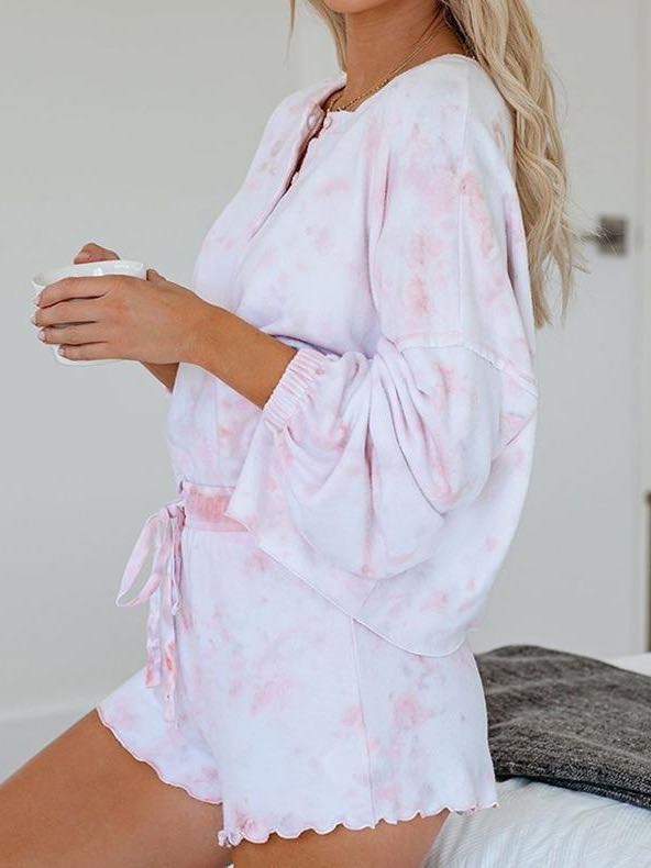 Women's Tie-dye Printed Long Sleeved Home Suit - LuckyFash™