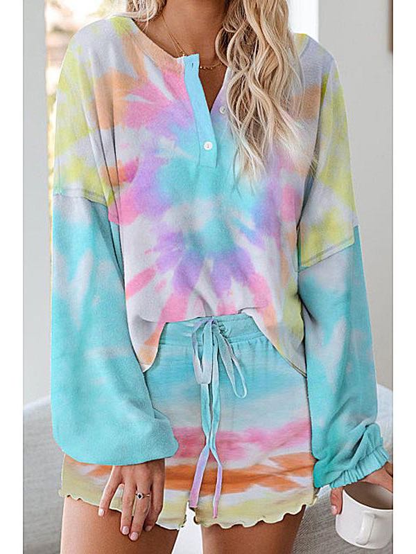 Women's Tie-dye Printed Long Sleeved Home Suit - LuckyFash™