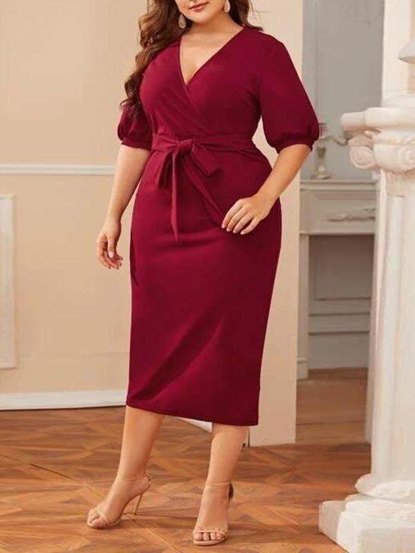 women's v-neck dress - LuckyFash™