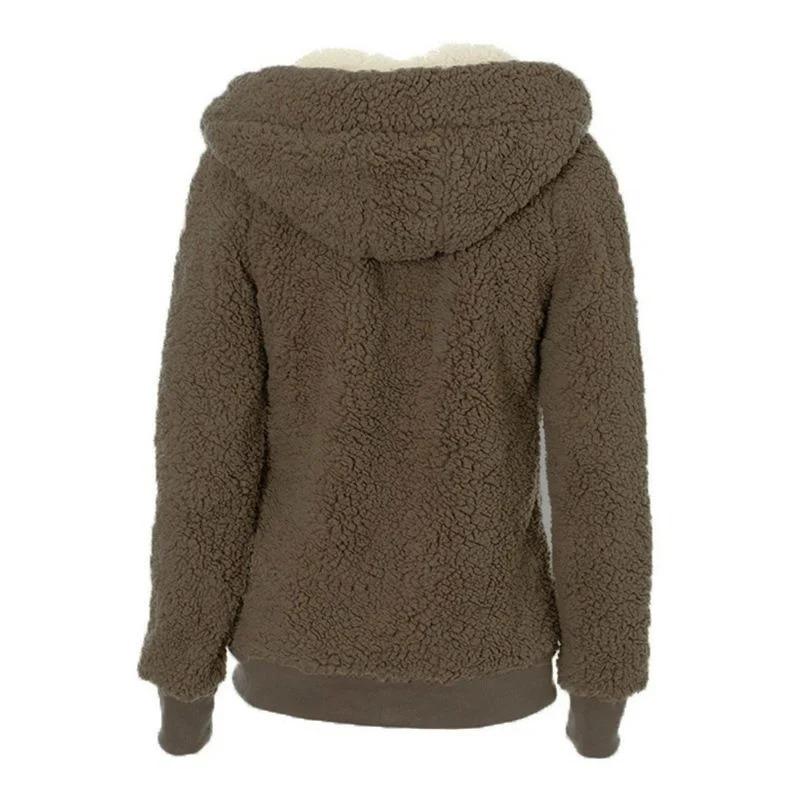 Womens Winter Warm Full Zip Long Sleeve Fleece Hoodie - LuckyFash™