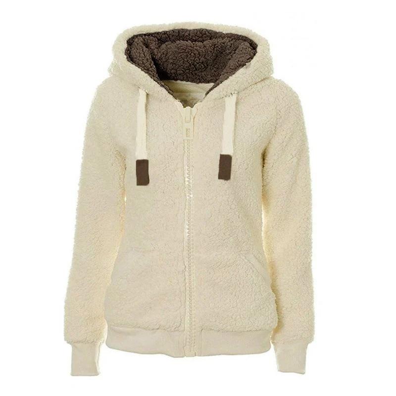 Womens Winter Warm Full Zip Long Sleeve Fleece Hoodie - LuckyFash™