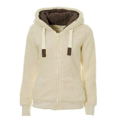 Womens Winter Warm Full Zip Long Sleeve Fleece Hoodie - LuckyFash™