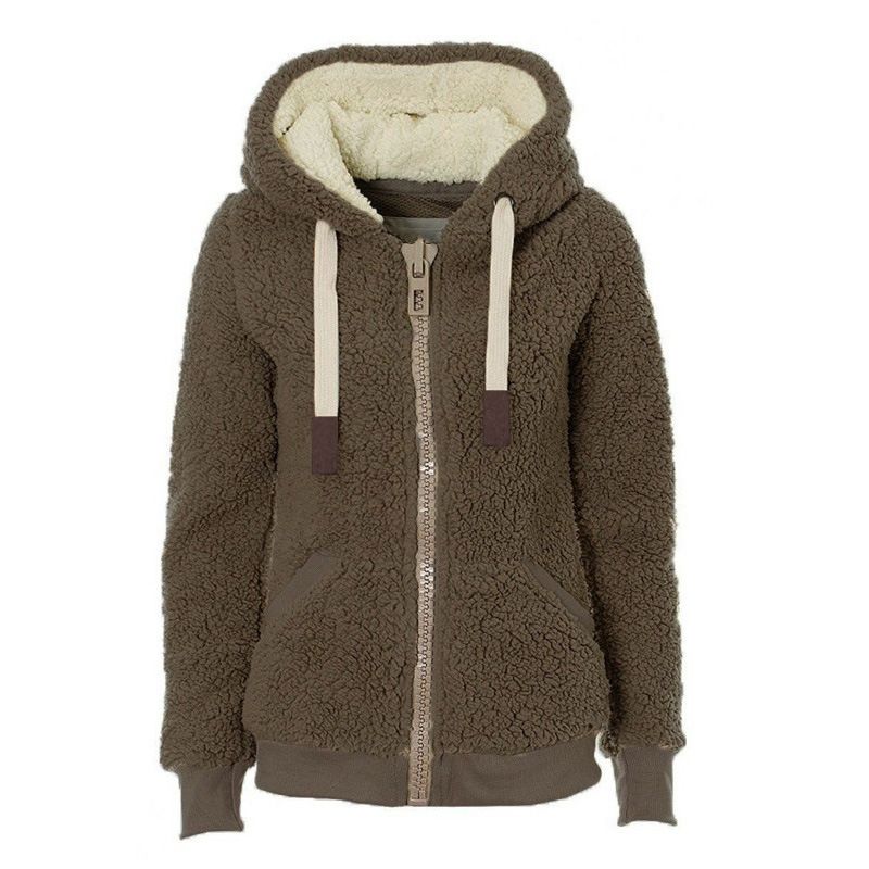 Winter Warm Full Zip Long Sleeve Fleece Hoodie for Women