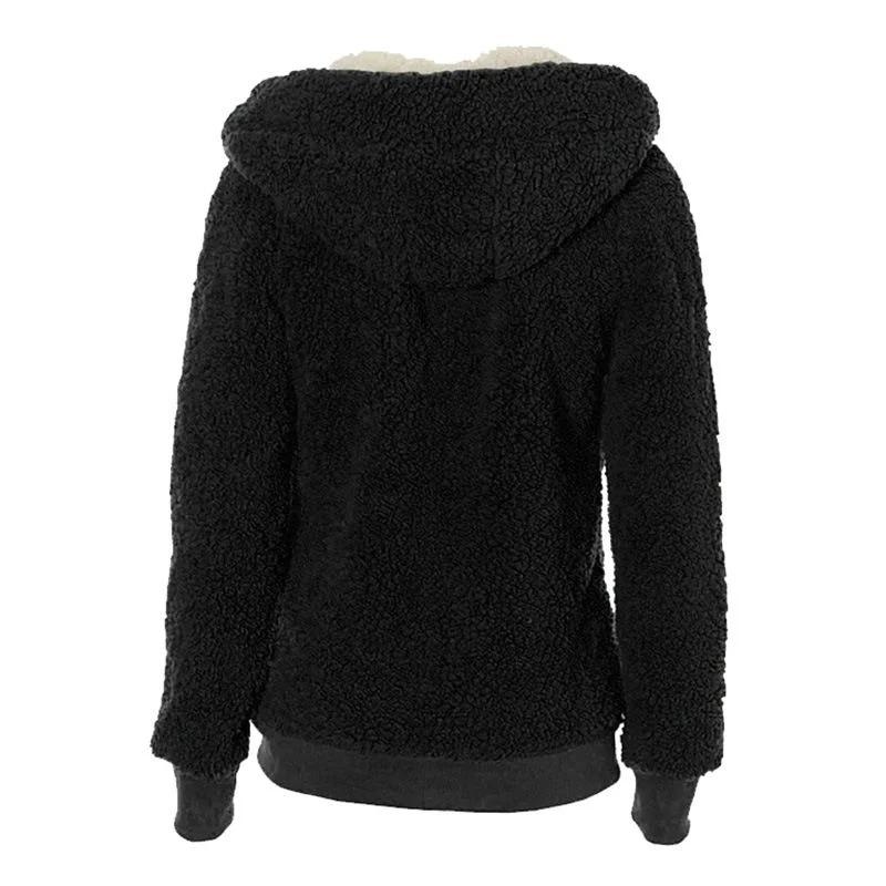 Womens Winter Warm Full Zip Long Sleeve Fleece Hoodie - LuckyFash™