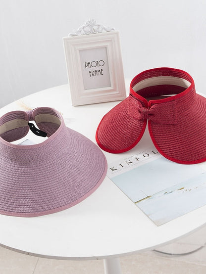 14 Colors Summer Folding Empty Top Hat Straw Hat Sun Hat Beach Hat Sunshade Sun Hat Panama Women's Men's Straw Hat - LuckyFash™