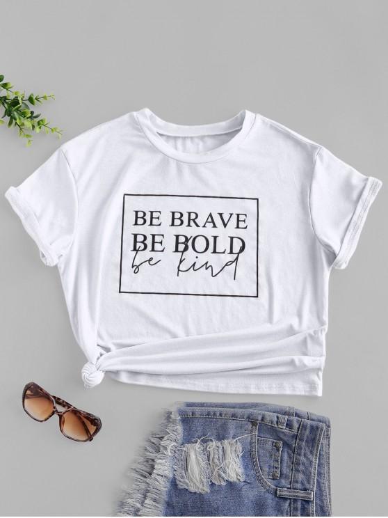 Slogan Graphic Short Sleeve Basic Tee for Women