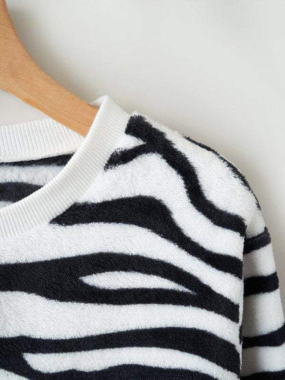Zebra Stripe Flannel Sweatshirt - LuckyFash™