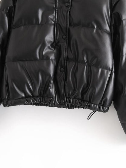 Zip Up Snap Button Drawstring Hem Jacket - LuckyFash™