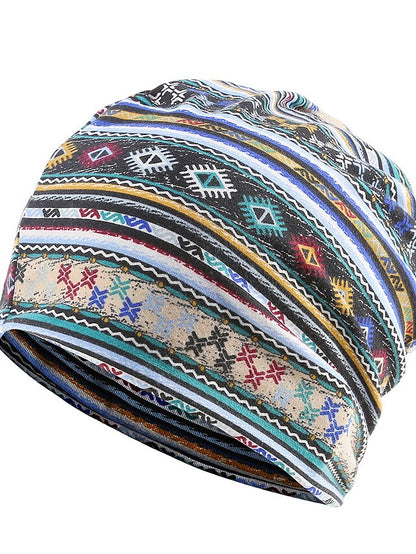 Men's Women's Vintage Floral Beanie Lightweight Breathable Skull Cap Slouchy Thin Beanie Baggy Hat For Daily Wear