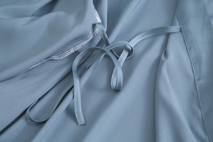Women Long Sleeve Silk Pajamas Set