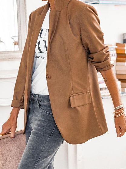 Women's Blazers Lapel Professional Slim Long Sleeve Blazer