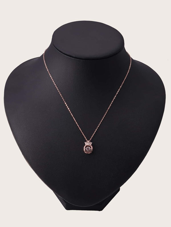 1pc Rhinestone Decor Pendant Necklace