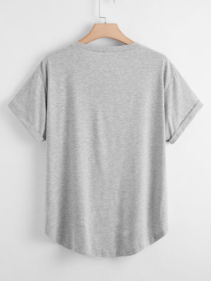 Plus Pocket Detail Curved Hem Tee