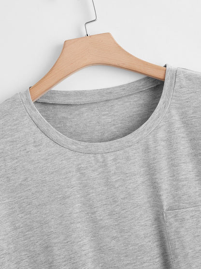 Plus Pocket Detail Curved Hem Tee