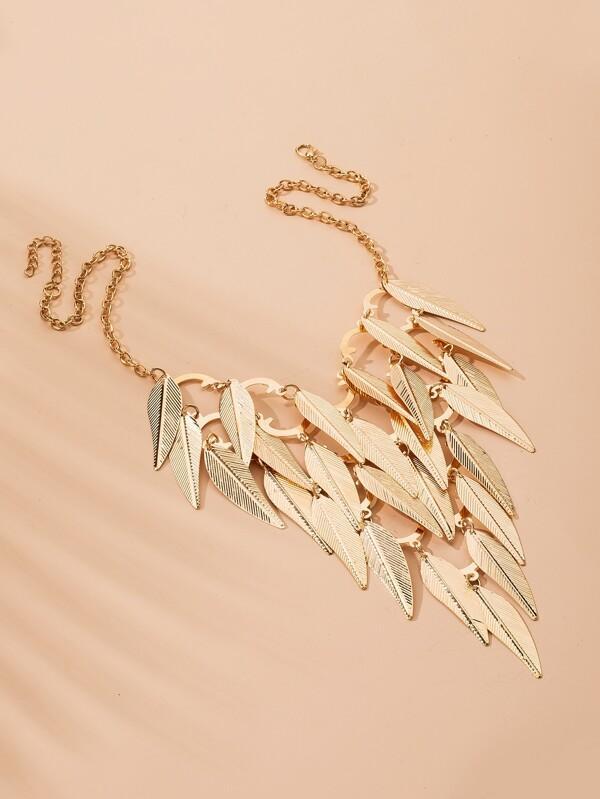 Tiered Leaf Charm Necklace