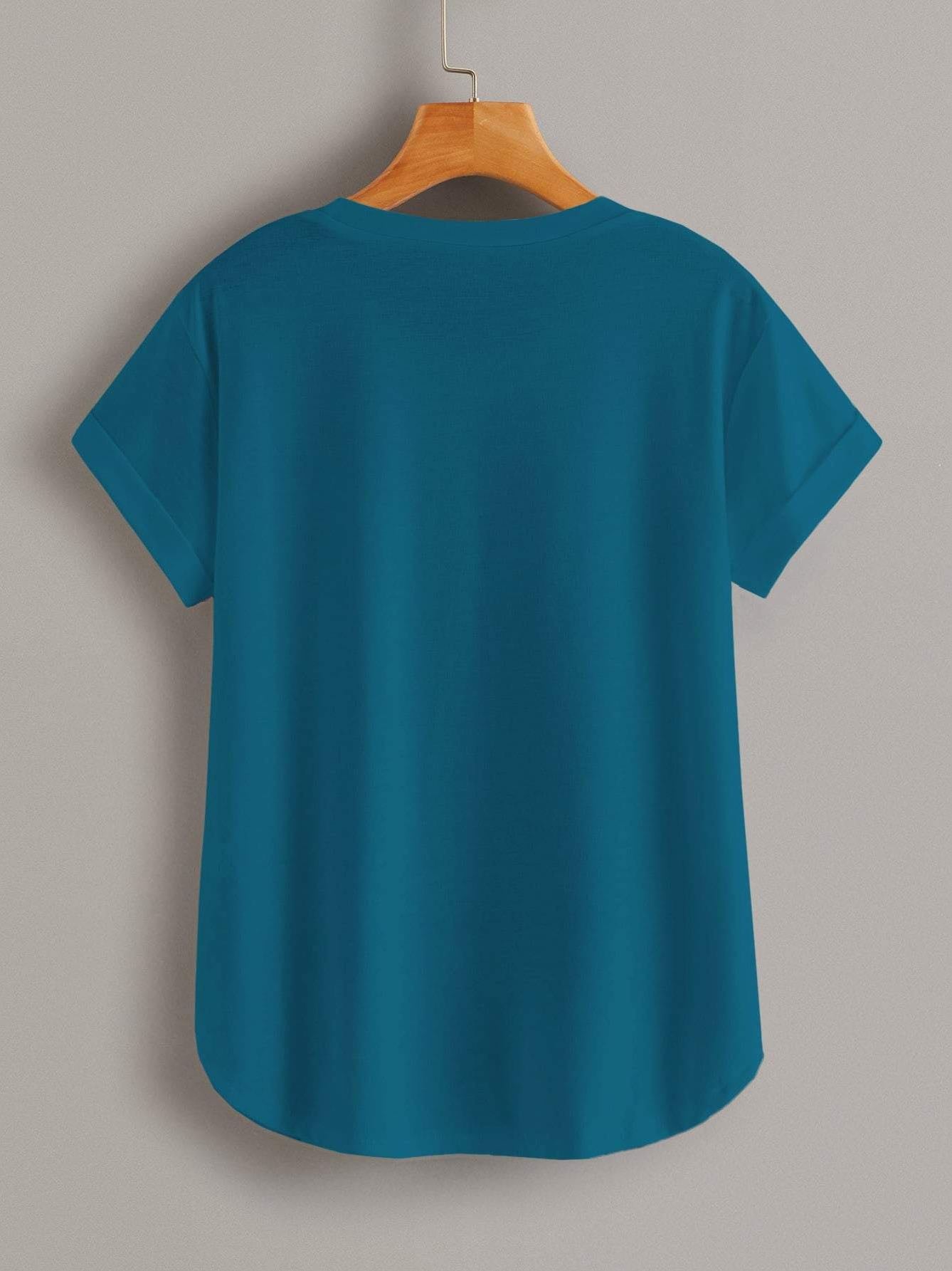 Plus Pocket Detail Curved Hem Tee