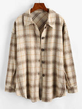 Checked Wool Blend Coat