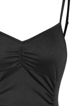Ruched Cami Backless Bodysuit