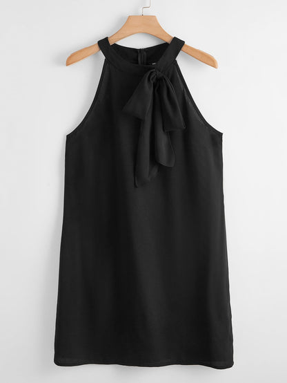 Plus Tie Front Halter Dress