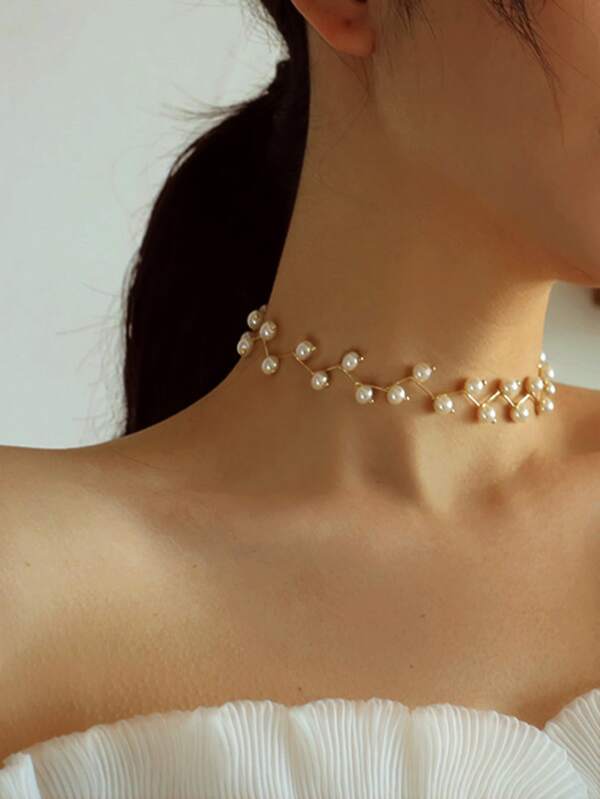 1pc Pearl Design Choker - INS | Online Fashion Free Shipping Clothing, Dresses, Tops, Shoes