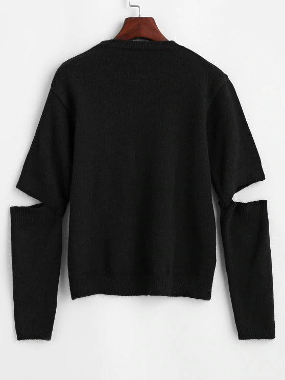Crewneck Front Pocket Sweater with Detachable Sleeves