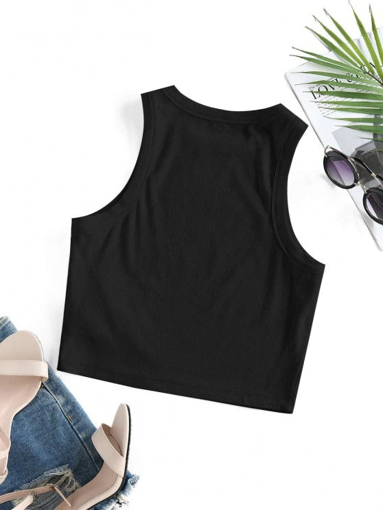 Ribbed Fitted Crop Tank Top