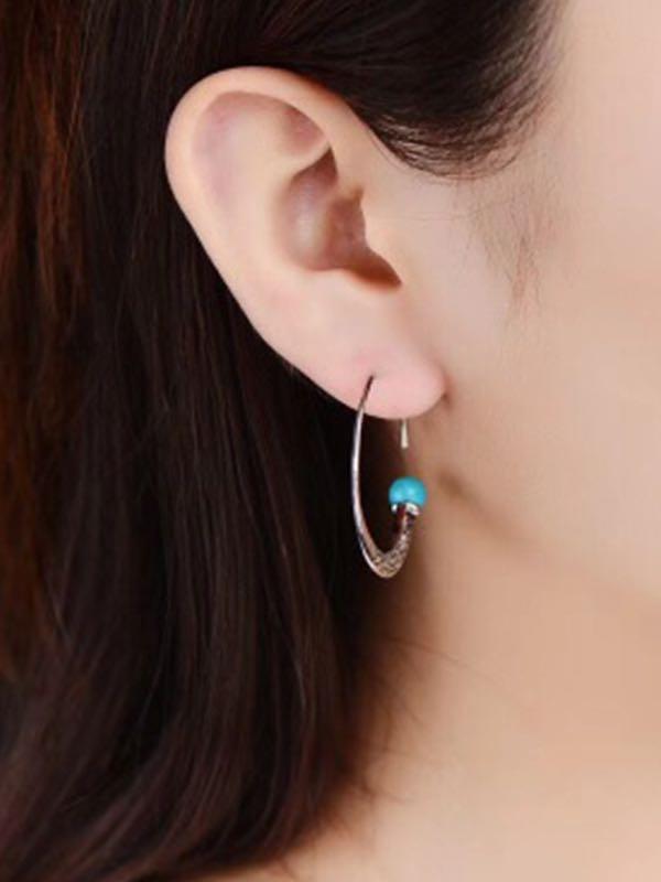 Women Alloy Hoop Dangle Stud Earrings - LuckyFash™