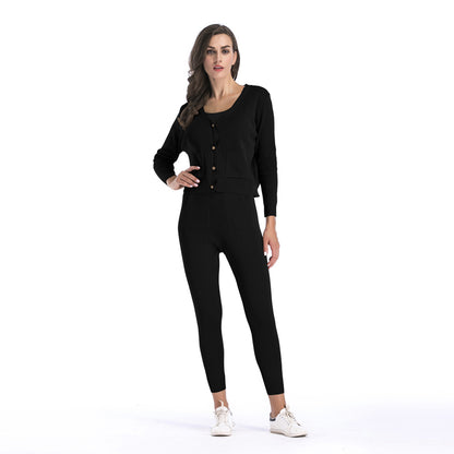 Women's knitted Cardigan suit