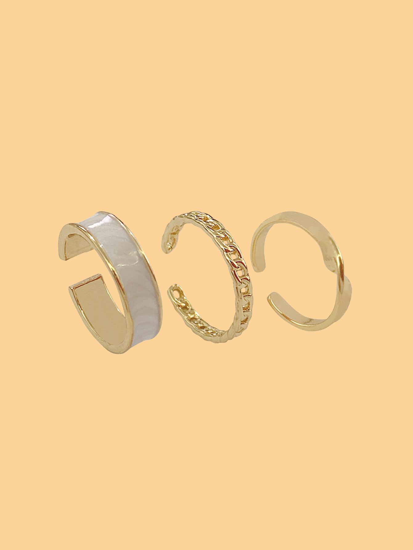 3pcs Chain Decor Ring - INS | Online Fashion Free Shipping Clothing, Dresses, Tops, Shoes