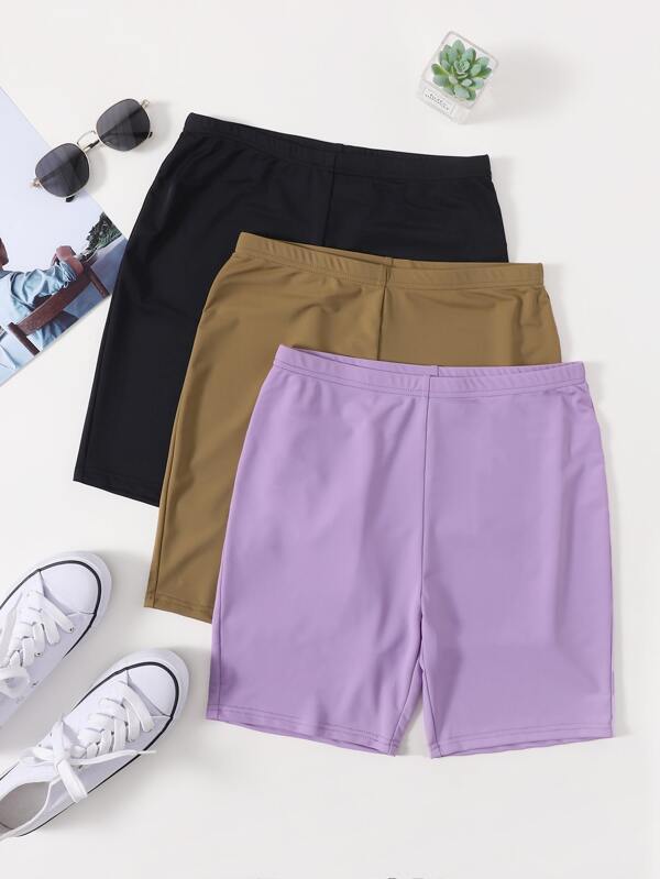 3pcs Solid Biker Shorts - INS | Online Fashion Free Shipping Clothing, Dresses, Tops, Shoes