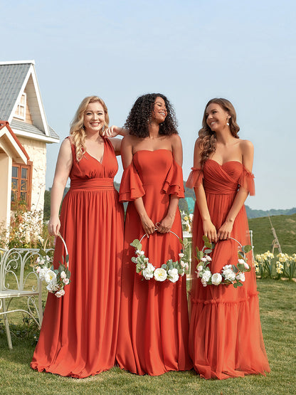 Sassy Wholesale Chiffon Bridesmaid Dresses With Ruffles