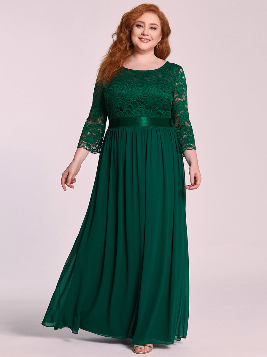 Elegant Empire  Waist Wholesale Bridesmaid Dresses with Long Lace Sleeve