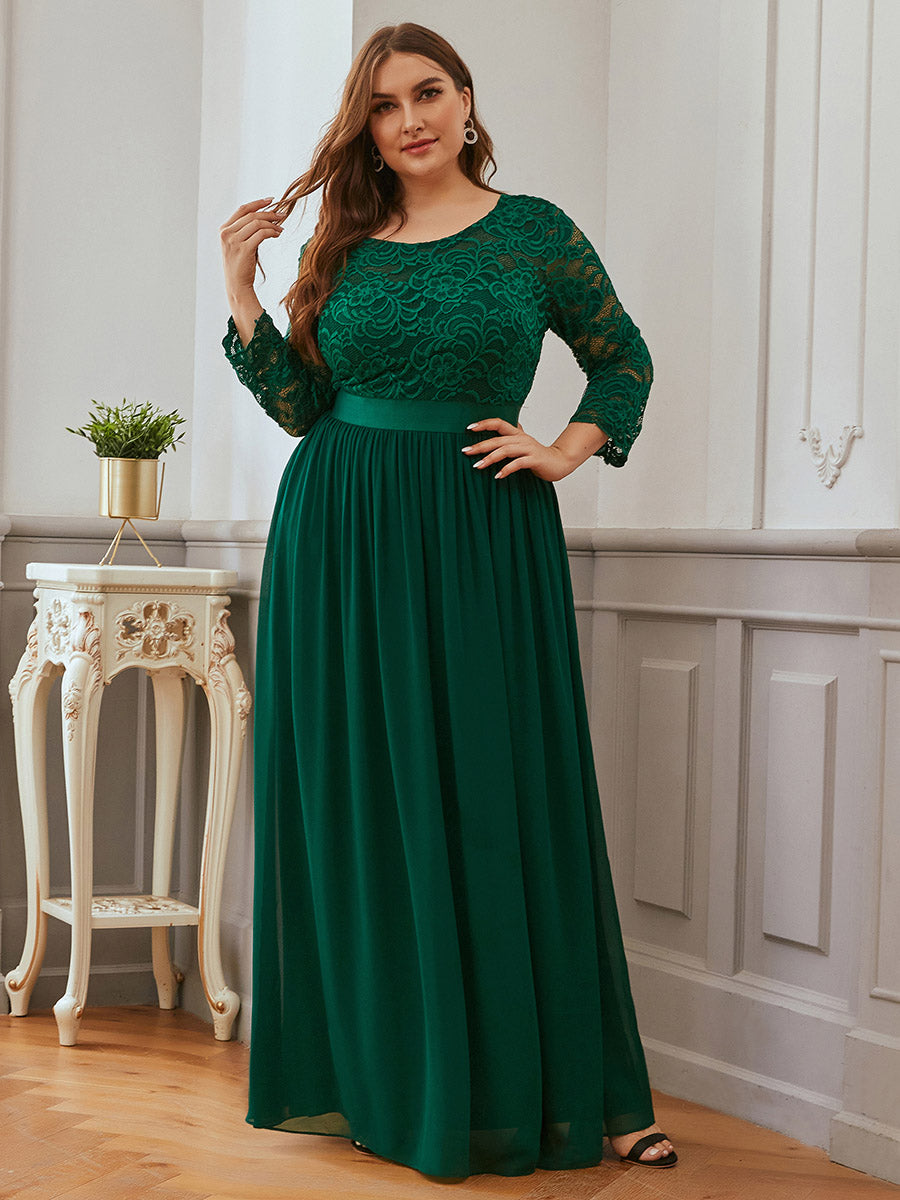 Elegant Empire  Waist Wholesale Bridesmaid Dresses with Long Lace Sleeve