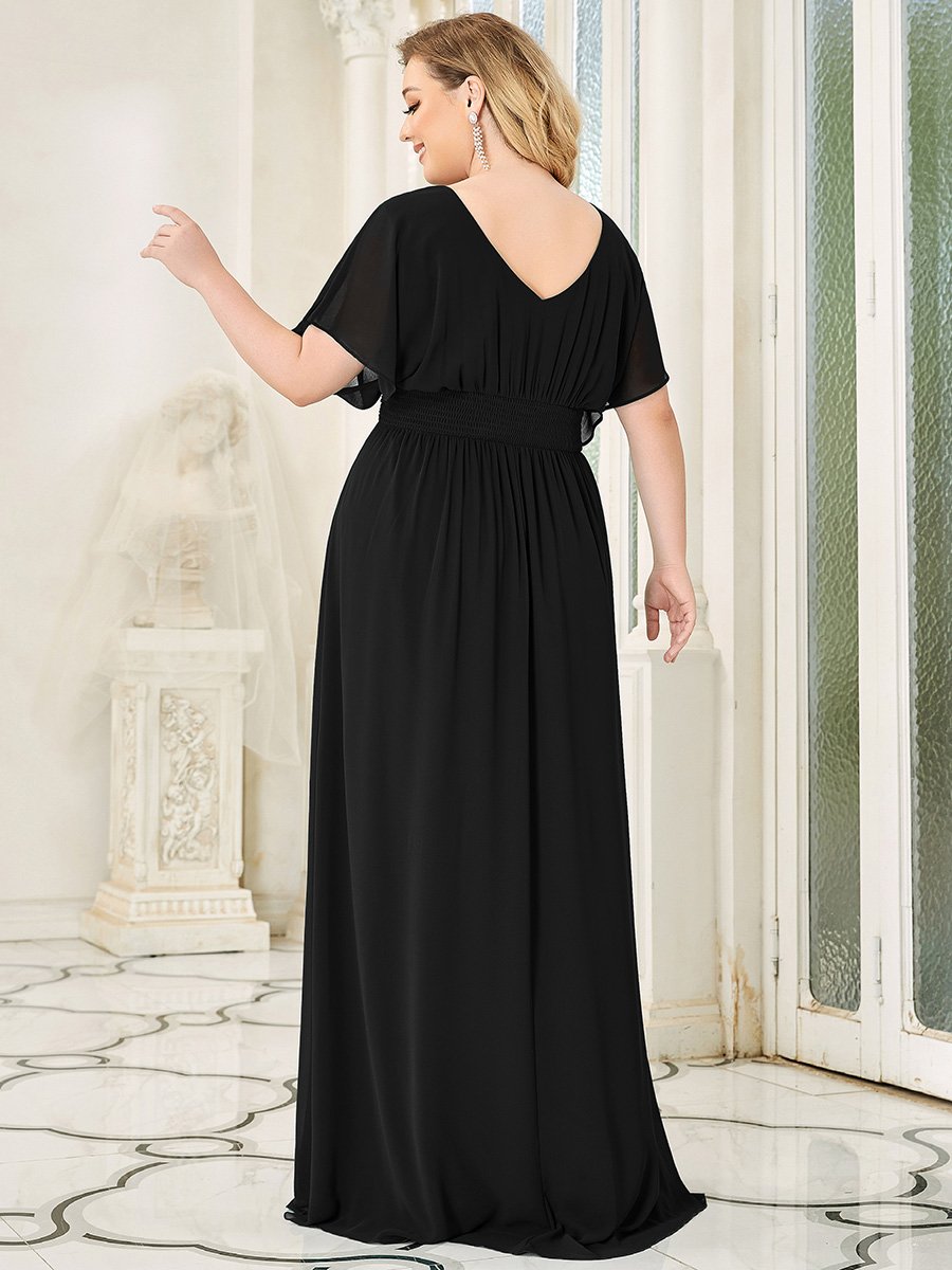 A-Line Empire Waist Chiffon Plus Size Wholesale Evening Party Dress