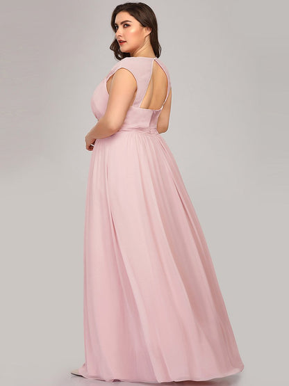 V-Neck Empire Waist Chiffon Maxi Long Wholesale Evening Gowns