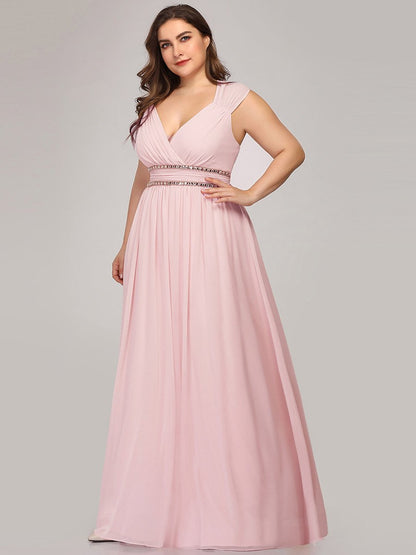 V-Neck Empire Waist Chiffon Maxi Long Wholesale Evening Gowns