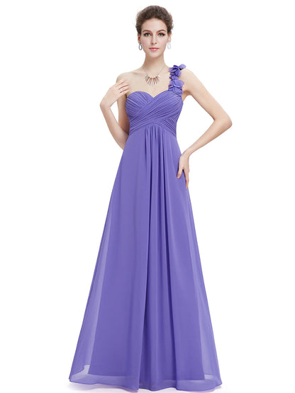 Maxi Long One Shoulder Chiffon Bridesmaid Dresses for Wholesale