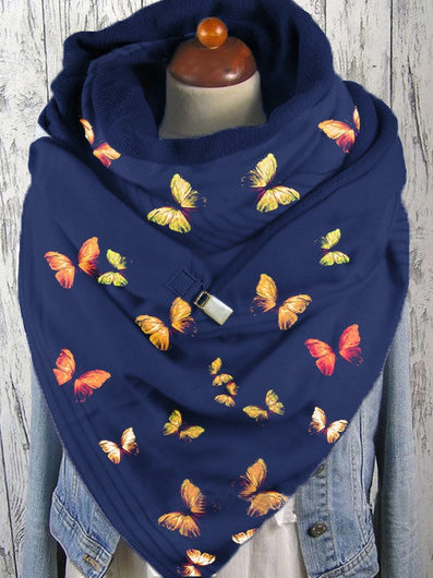 Women's Scarfs Butterfly Print Thick Warm Shawl Scarf - LuckyFash™