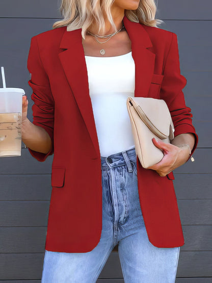 Elevated Casual Lapel Slit Pocket Blazer