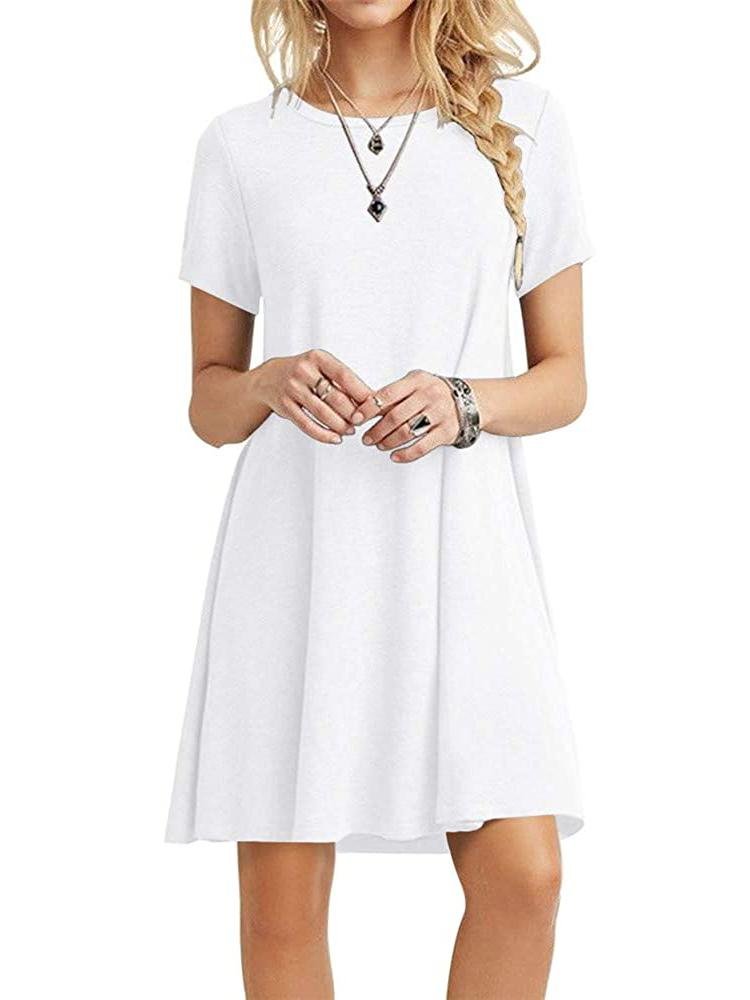 A-Line Casual Short Sleeve T-Shirt Dress - INS | Online Fashion Free Shipping Clothing, Dresses, Tops, Shoes