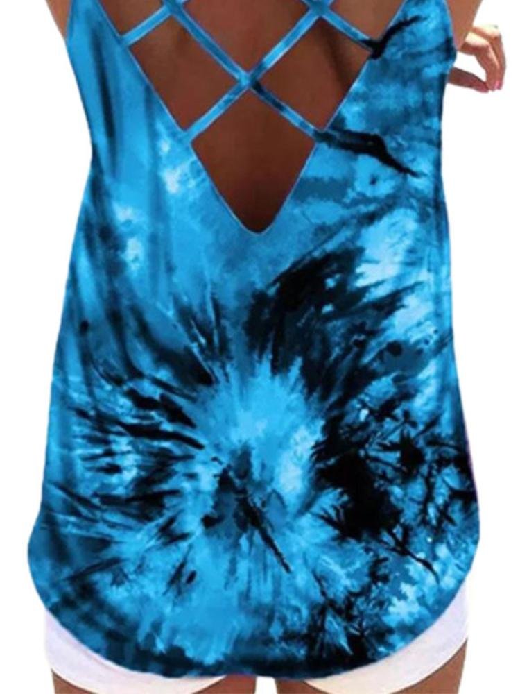 Backless Tie Dye Spaghetti Straps Sleeveless Tank Top - Tank Tops - INS | Online Fashion Free Shipping Clothing, Dresses, Tops, Shoes - 18/05/2021 - Color_Blue - Color_Pink