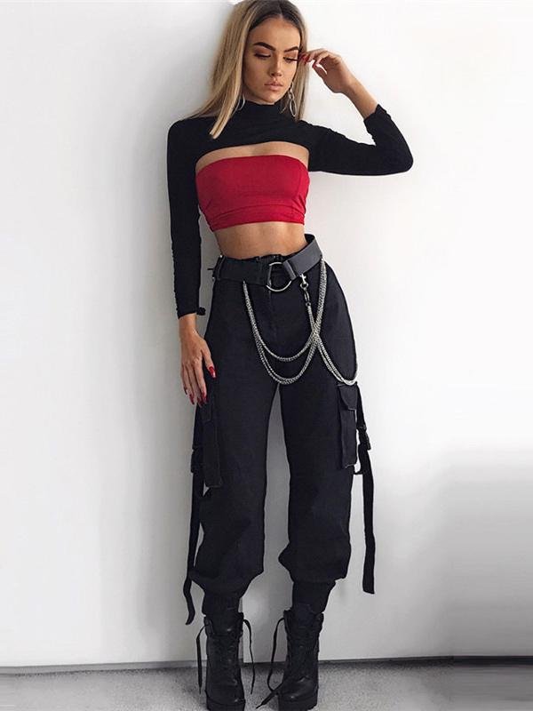 Bag Buckle Casual Pants Harem Pants Cargo Pants - Pants - INS | Online Fashion Free Shipping Clothing, Dresses, Tops, Shoes - 12/05/2021 - 120521 - Category_Pants