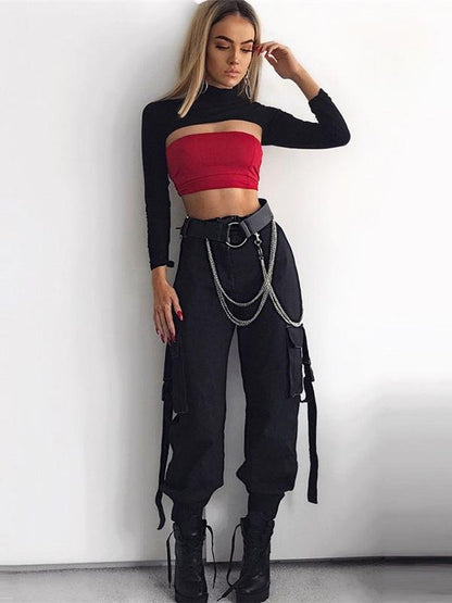 Bag Buckle Casual Pants Harem Pants Cargo Pants - Pants - INS | Online Fashion Free Shipping Clothing, Dresses, Tops, Shoes - 12/05/2021 - 120521 - Category_Pants