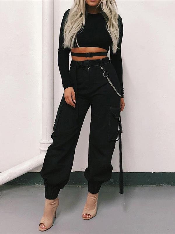 Bag Buckle Casual Pants Harem Pants Cargo Pants - Pants - INS | Online Fashion Free Shipping Clothing, Dresses, Tops, Shoes - 12/05/2021 - 120521 - Category_Pants