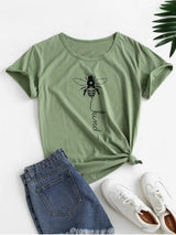 Basic Insect Graphic Tee - INS | Online Fashion Free Shipping Clothing, Dresses, Tops, Shoes